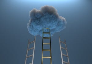 ladders leading up to cloud