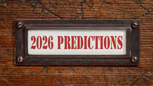 White sign reading '2026 predictions' in red White sign reading '2026 predictions' in red