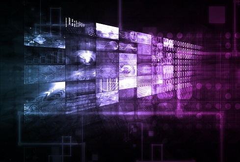 data management abstract purple tones