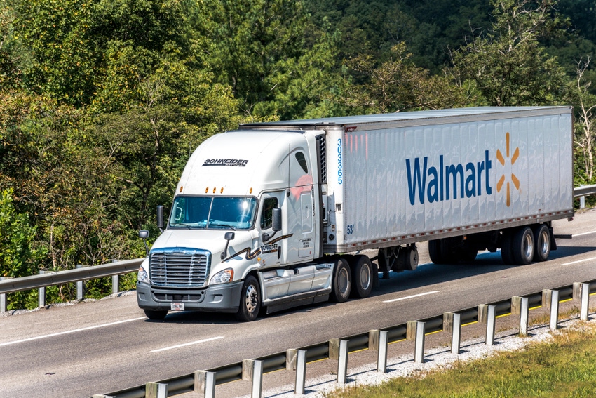 Walmart truck on the highway