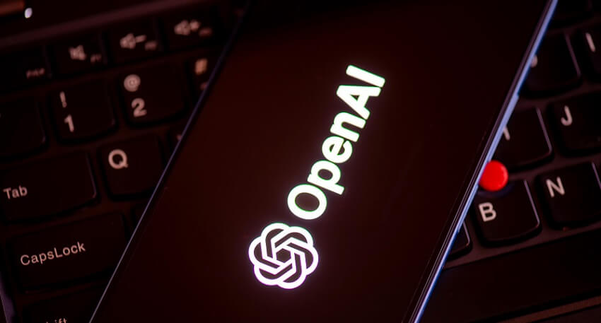 OpenAI logo seen on the screen of smartphone.