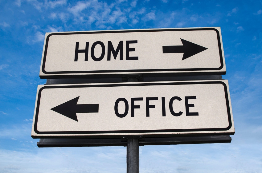 Home versus office road sign.