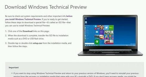 Microsoft Windows Threshold Site Appears Early | InformationWeek