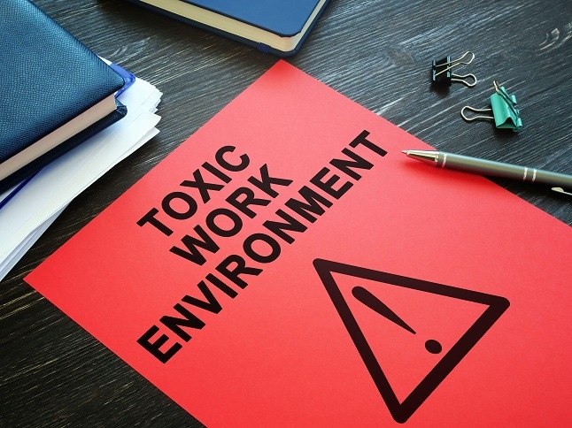 Toxic work environment complaint report in the office.