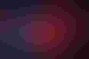 red coronavirus floating in dark blue background