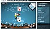 Bodog.com, which also decided to stay in the U.S. market, offers a wide variety of card games other than poker. Here's a blackjack game in progress.
