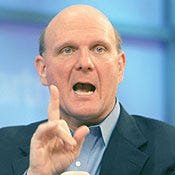 Microsoft CEO Steve Ballmer sent customers an E-mail saying Windows has a lower TCO and is more secure than Linux. Photo by Charles W. Luzier/Reuters/Landov