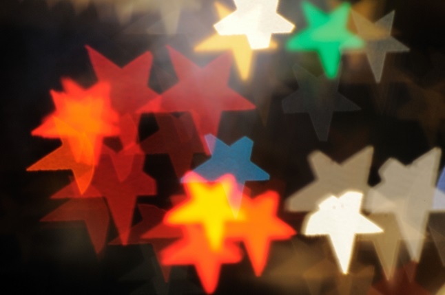 abstract of blurred colorful stars