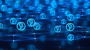 A computer illustration of AI agents on a network. A computer illustration of AI agents on a network.