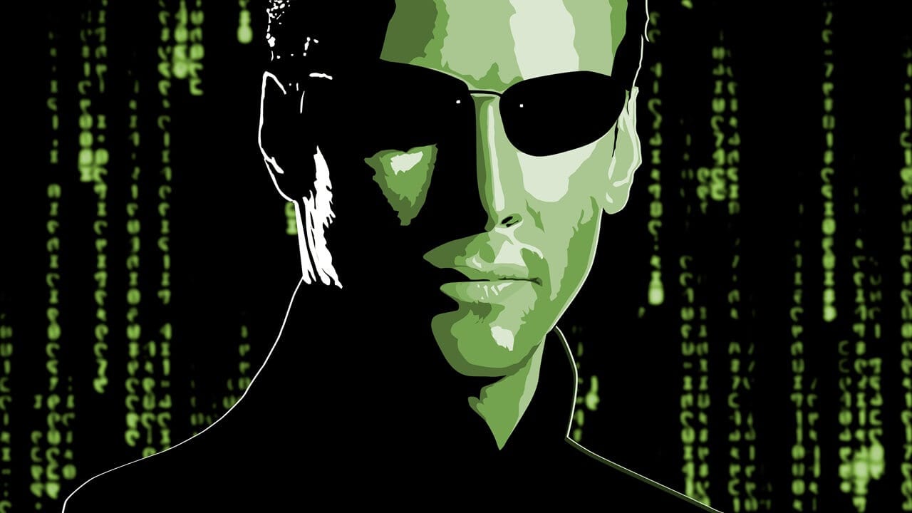 Graphic Pop Art style Illustration of Keanu Reeves as NEO from the film, The Matrix Graphic Pop Art style Illustration of Keanu Reeves as NEO from the film, The Matrix
