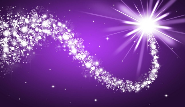 shooting star with purple background