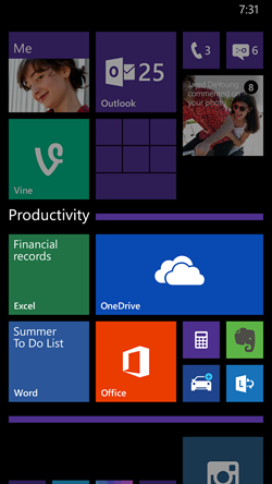 Windows Phone 8.1 Update's Live Folders.