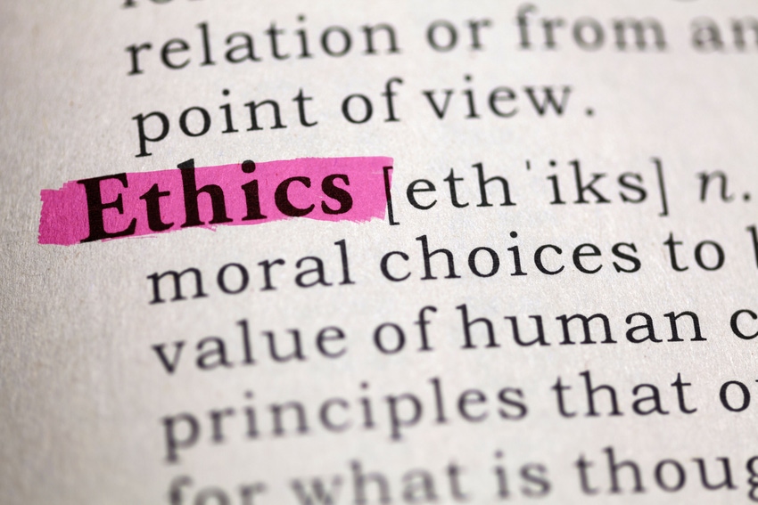 Photo of a dictionary definition of the word "ethics" important to discussions of artificial intelligence.