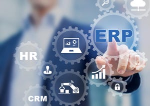 Enterprise Resource Planning (ERP) and business process management technology concept.