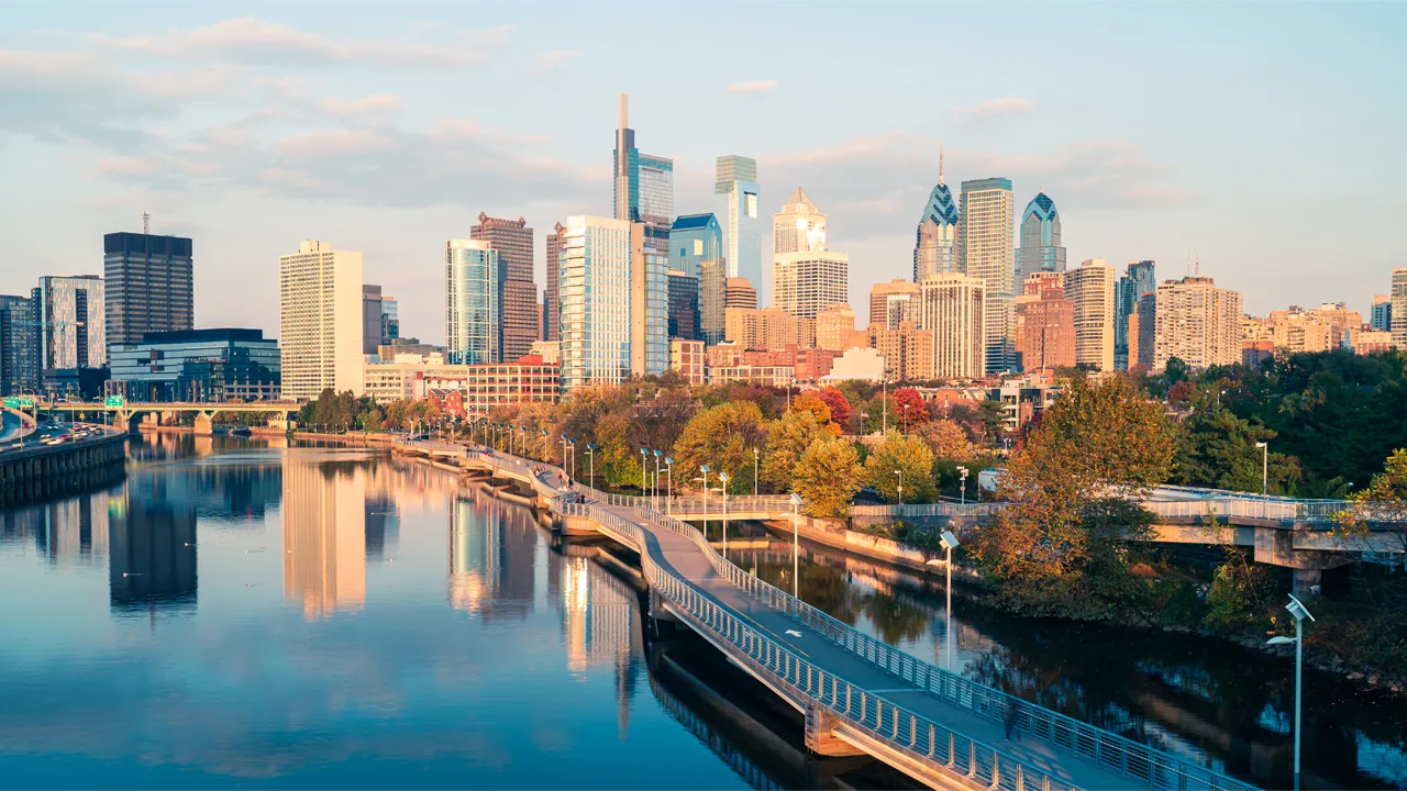 An aerial view of the Philadelphia skyline An aerial view of the Philadelphia skyline