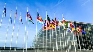 Flags of the European Union countries at the European Investment Bank, European Quarter, Luxembourg Flags of the European Union countries at the European Investment Bank, European Quarter, Luxembourg