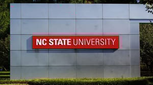 NC State University sign near the entrance to campus NC State University sign near the entrance to campus