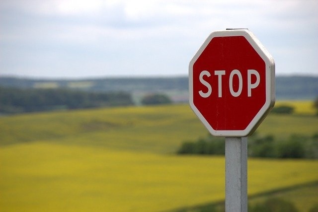 red traffic stop sign