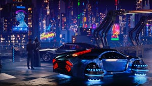 Futuristic Cyberpunk Night City Scene. 3D illustration