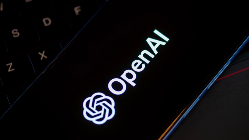 OpenAI logo seen on the screen of smartphone. 