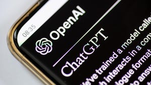 The logo and name of the technology company OpenAI which developed ChatGPT.