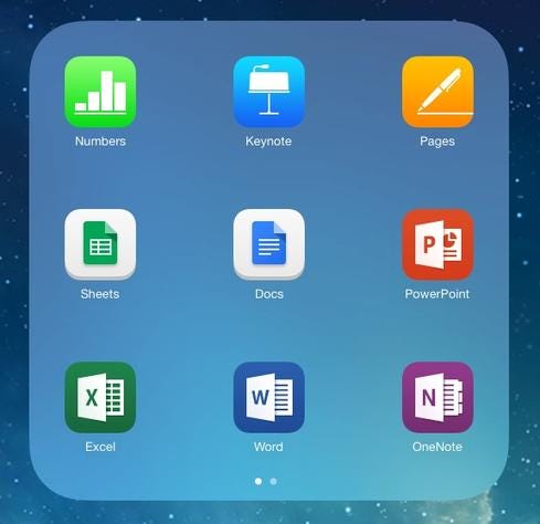 Microsoft Office For iPad Vs. iWork Vs. Google
