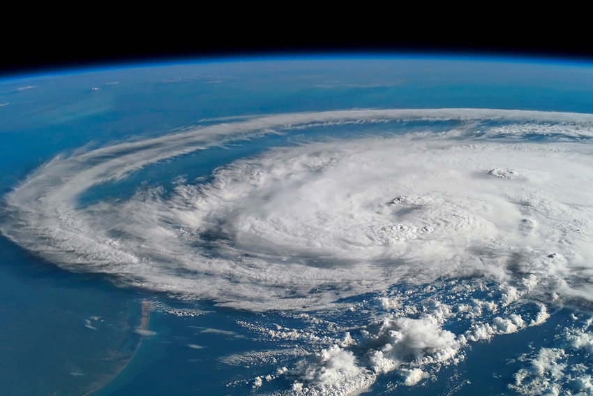 eye of a hurricane photo taken in space