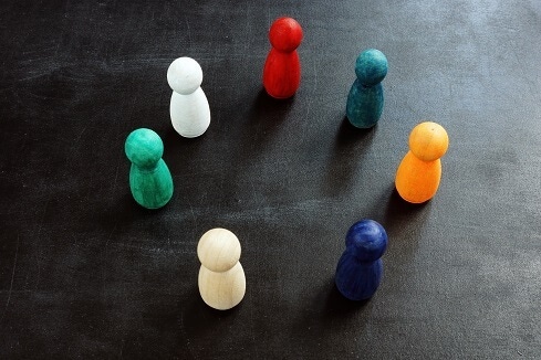 colorful pegs representing diversity