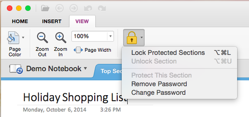 OneNote users no longer need a Windows PC to control password-protected sections. 