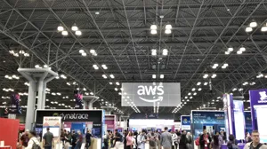 The show floor at the AWS Summit New York City The show floor at the AWS Summit New York City