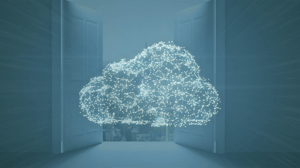 A digital illustration of connections forming a cloud. A digital illustration of connections forming a cloud.