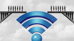 Internet connectivity and web connection concept or online solution symbol as a wifi symbol bridging the gap to connect society.