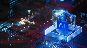An illustration of a shield that reads 'AI' on a circuit board. An illustration of a shield that reads 'AI' on a circuit board.