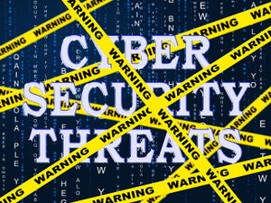 cyber security threats with crime tape across the words