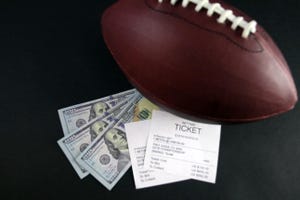 football, money and betting tickets