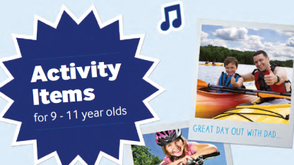 Front page of activity items for children aged 9-11 year olds