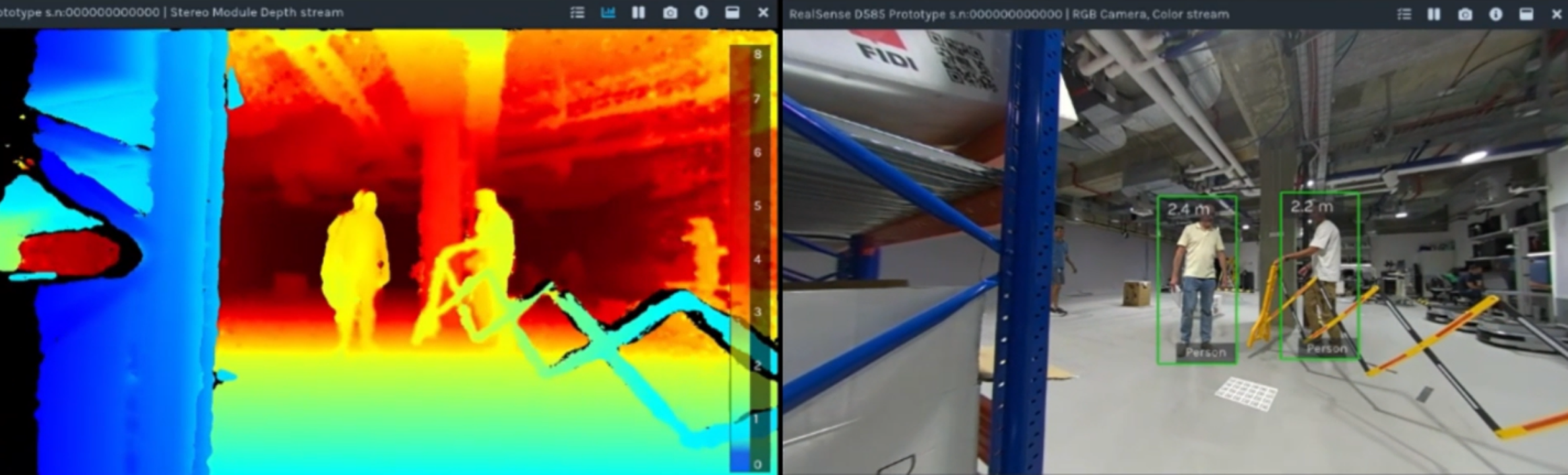 RealSense 3D camera system images