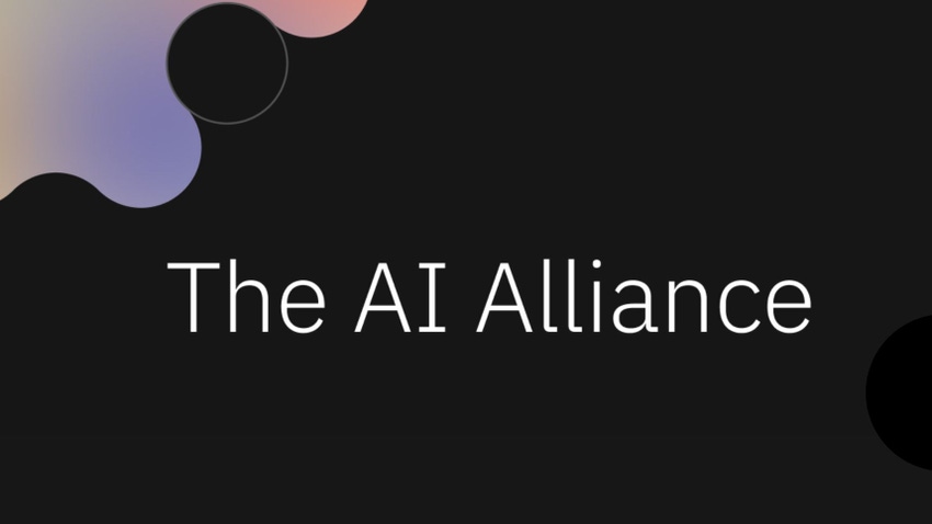 The AI Alliance logo. The group was formed by IBM and Meta, with over 40 organizations joining to support open and responsible AI innovation
