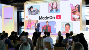 YouTube CEO Neal Mohan speaks at the Made On YouTube event in New York
