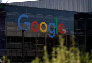 Photo of Google sign on building Photo of Google sign on building