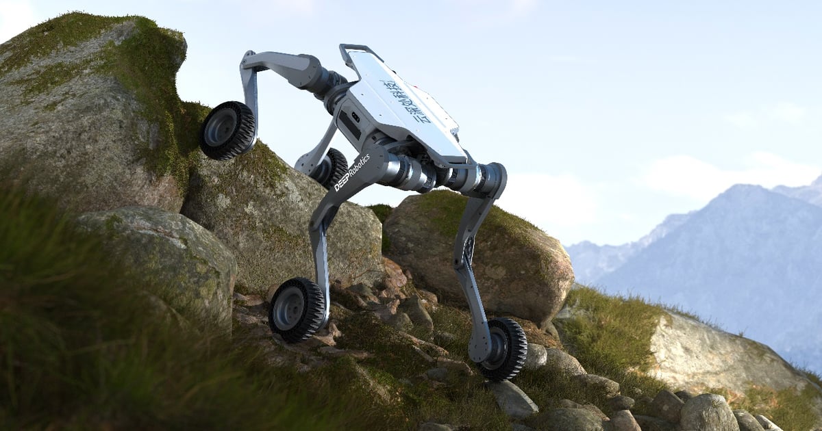 Robotic Dog Uses AI to Climb Steps, Speed Down Mountains