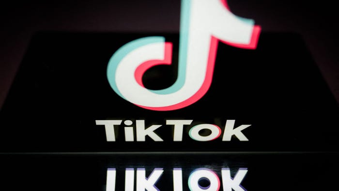 The TikTok logo on a black background