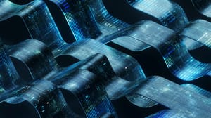 Futuristic ribbons of code Futuristic ribbons of code