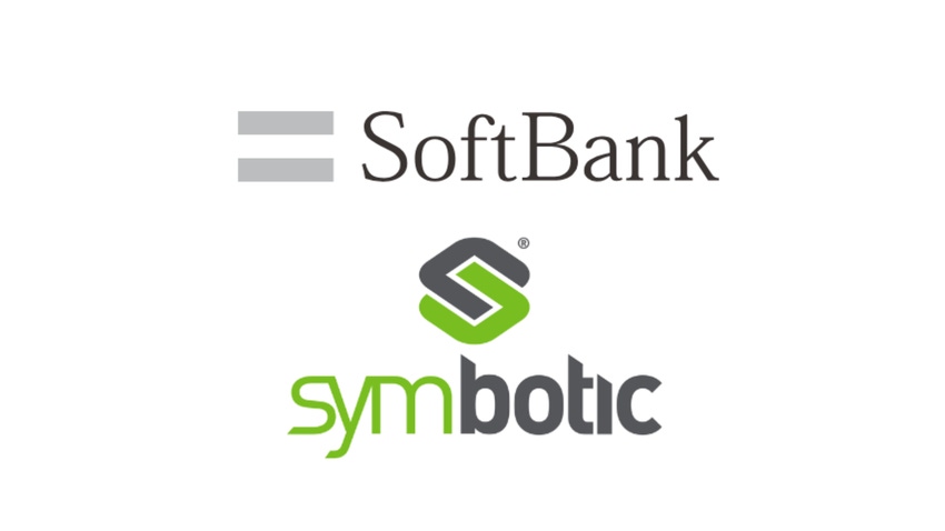 Logos of SoftBank and Symbotic