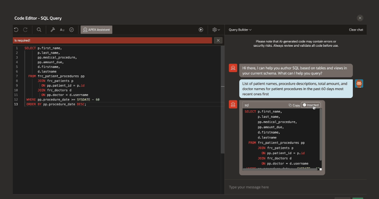 Oracle Unveils AI Assistant for Apex Low-Code Development App