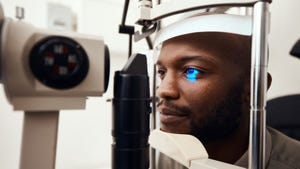 A man having an eye scan
