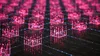 3D-rendered cubes with neon lights 3D-rendered cubes with neon lights