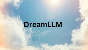 Dream LLM text on a background of clouds