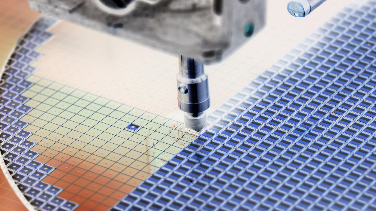 Silicon wafer being produced