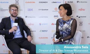 Max Smolaks, editor at AI Business, and Alessandra Sala, director of AI and data science at Shutterstock